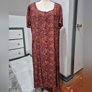 EUC Peruvian Connection Tabriz Button Front Dress